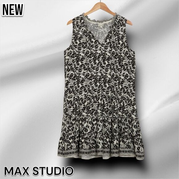 New MAX STUDIO Geometric Tiered Dress - Picture 3 of 4